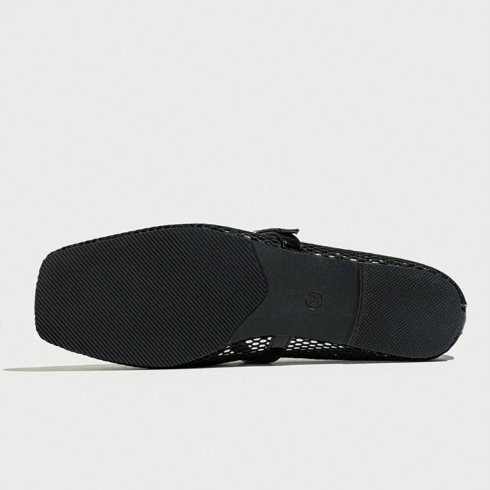 Black Elegant Women's Ballet Flats - Picture 3 of 7